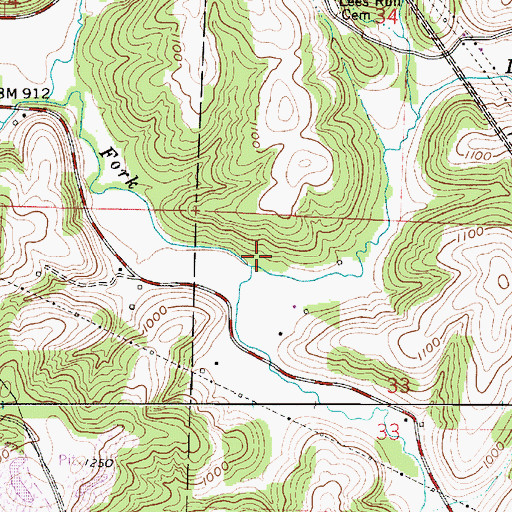 Topographic Map of Lees Run, OH