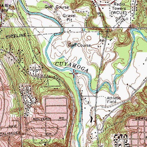 Topographic Map of Little Cuyahoga River, OH