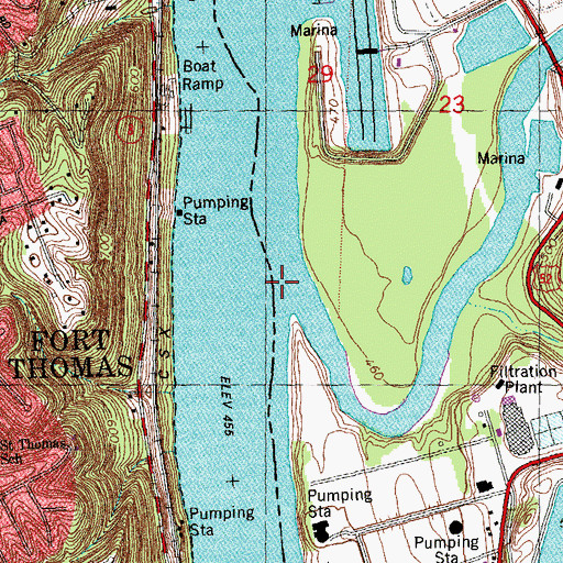 Topographic Map of Little Miami River, OH