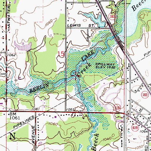 Topographic Map of Little Beech Creek, OH