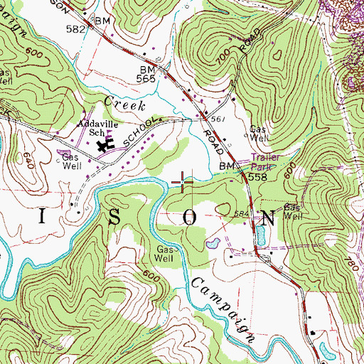 Topographic Map of Little Campaign Creek, OH