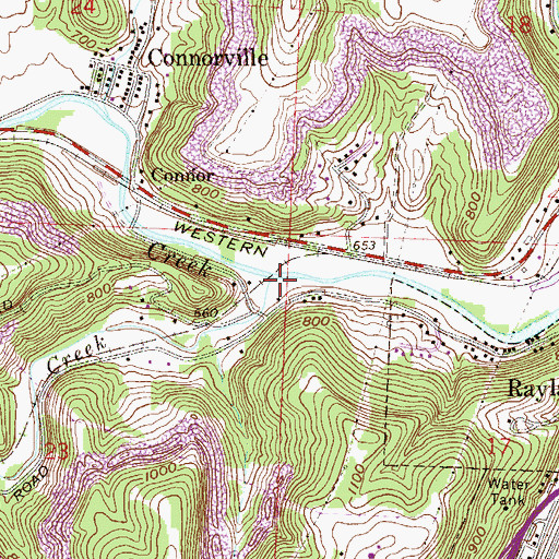 Topographic Map of Little Short Creek, OH