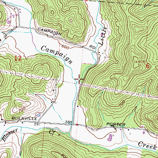 Topographic Map of Little White Oak Creek, OH