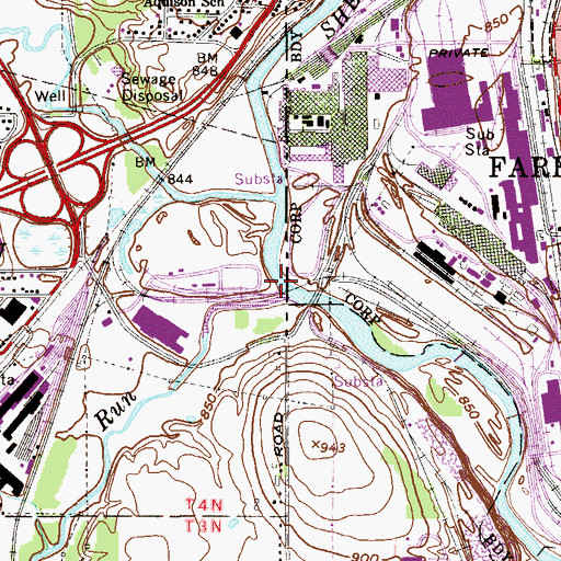 Topographic Map of Little Yankee Run, OH