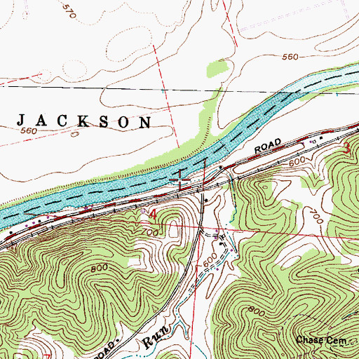 Topographic Map of Marcus Run, OH