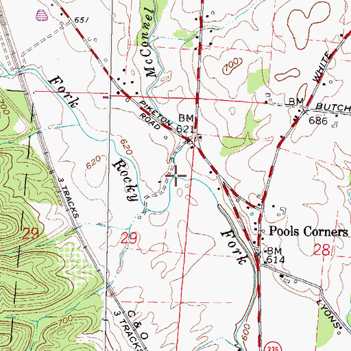 Topographic Map of McConnel Creek, OH