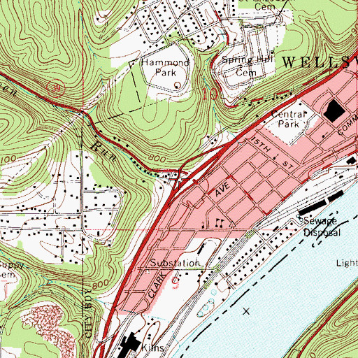 Topographic Map of McQueen Run, OH