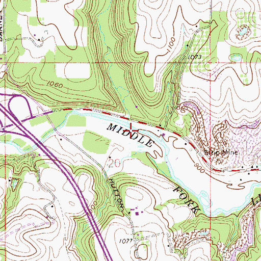 Topographic Map of Middle Run, OH