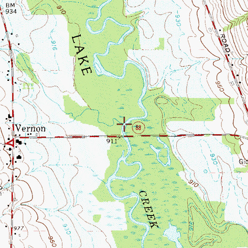 Topographic Map of Mill Creek, OH