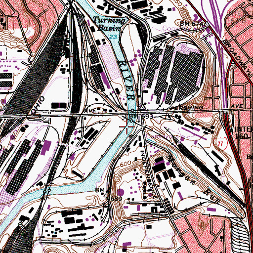 Topographic Map of Morgan Run, OH
