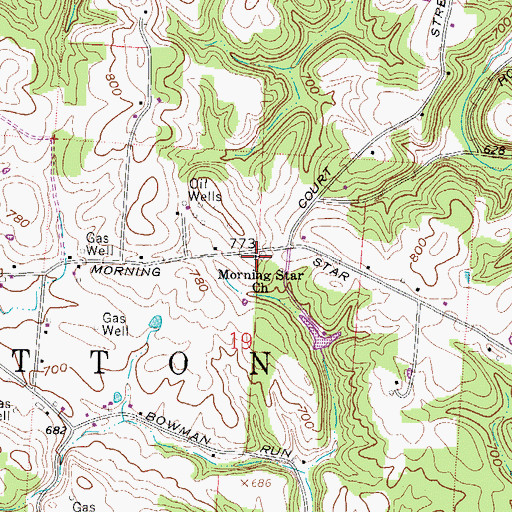 Topographic Map of Morning Star United Methodist Church, OH