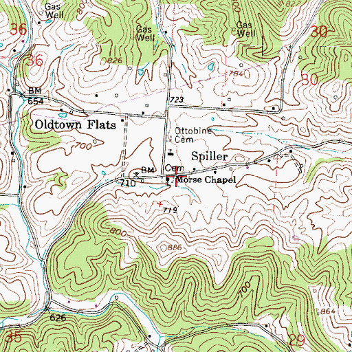 Topographic Map of Morse Chapel Methodist Church, OH