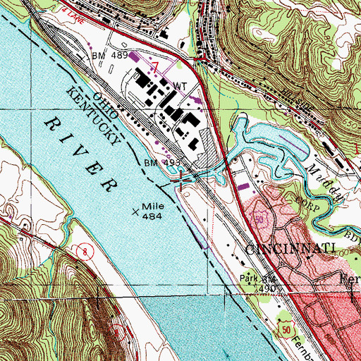 Topographic Map of Muddy Creek, OH