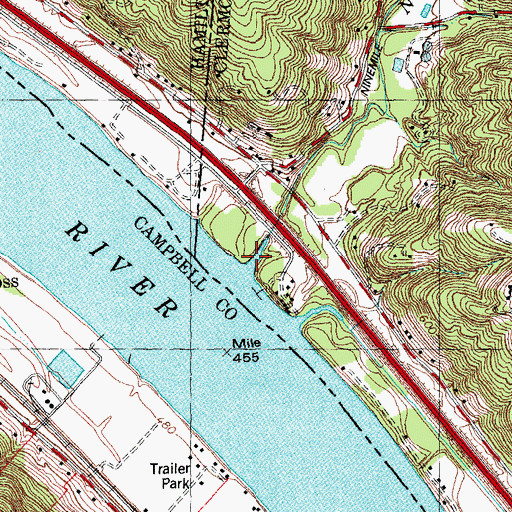 Topographic Map of Ninemile Creek, OH