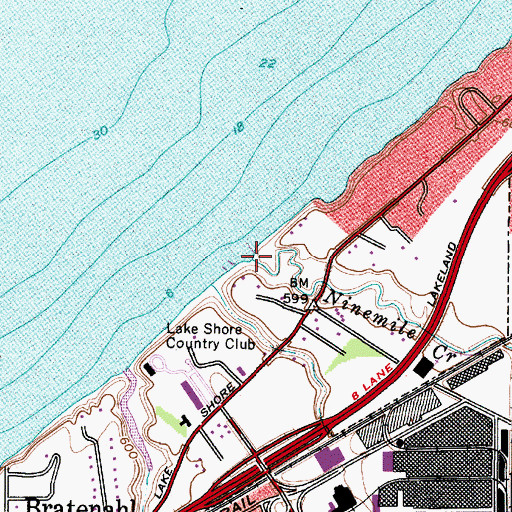 Topographic Map of Ninemile Creek, OH