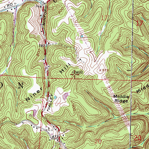 Topographic Map of Niner Hill, OH