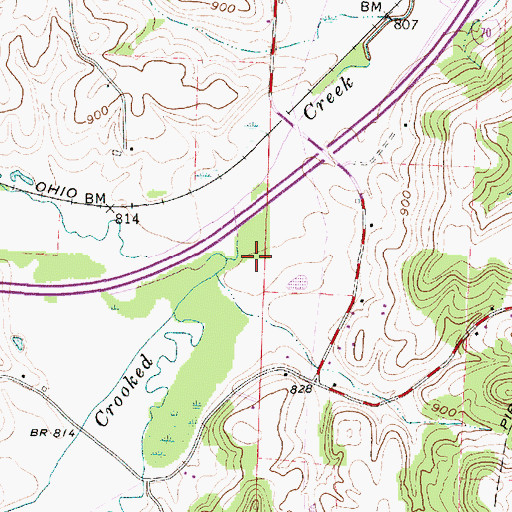 Topographic Map of North Crooked Creek, OH