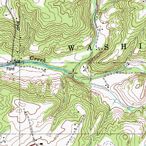 Topographic Map of North Fork Indian Creek, OH