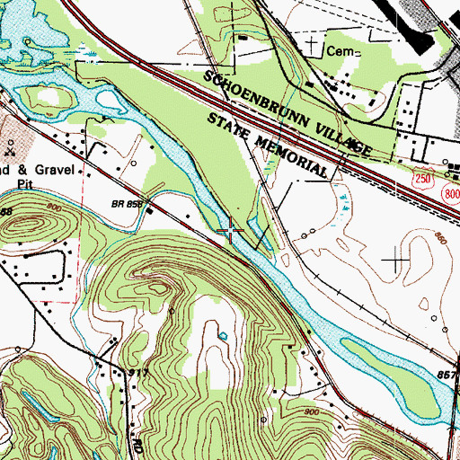 Topographic Map of Oldtown Creek, OH