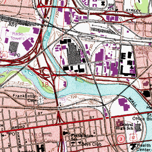 Topographic Map of Olentangy River, OH