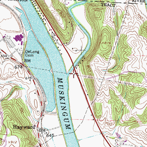 Topographic Map of Olive Green Creek, OH