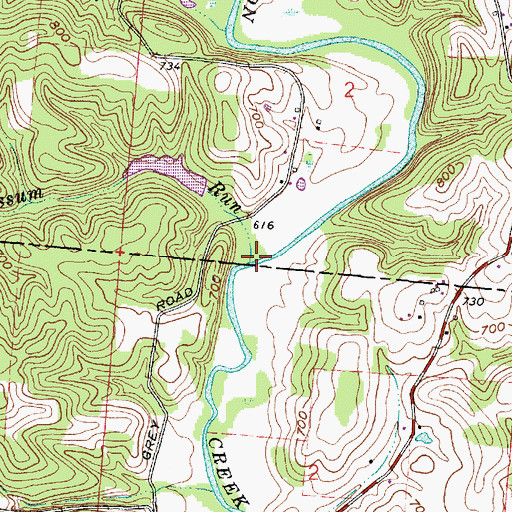Topographic Map of Opossum Run, OH