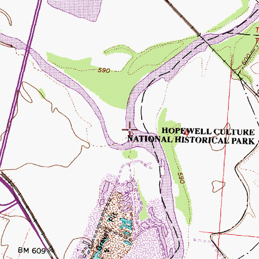 Topographic Map of Paint Creek, OH