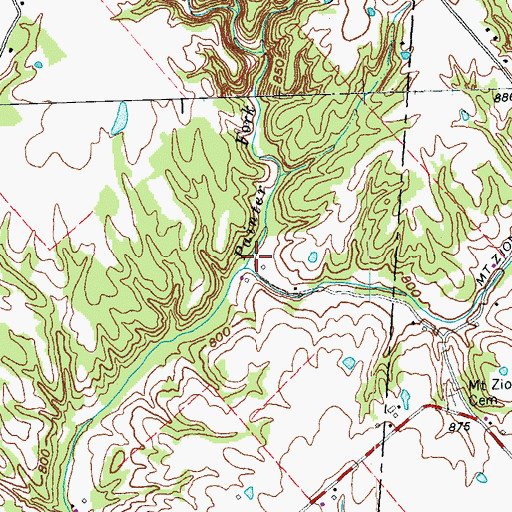 Topographic Map of Painter Fork, OH