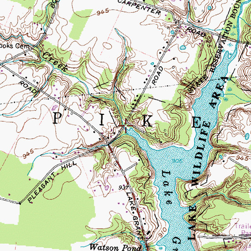 Topographic Map of Plum Creek, OH