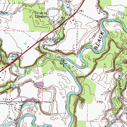 Topographic Map of Plum Creek, OH