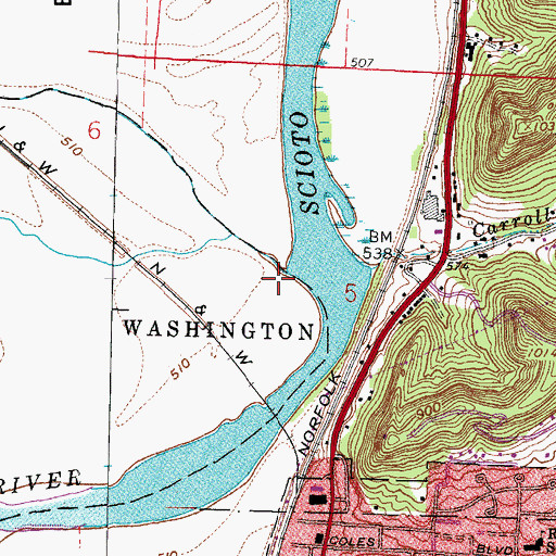 Topographic Map of Pond Creek, OH