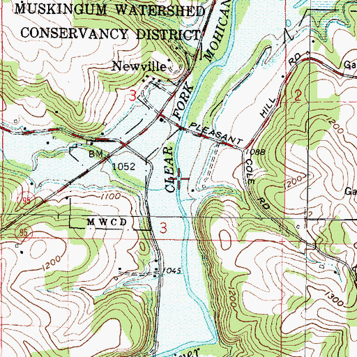 Topographic Map of Possum Run, OH