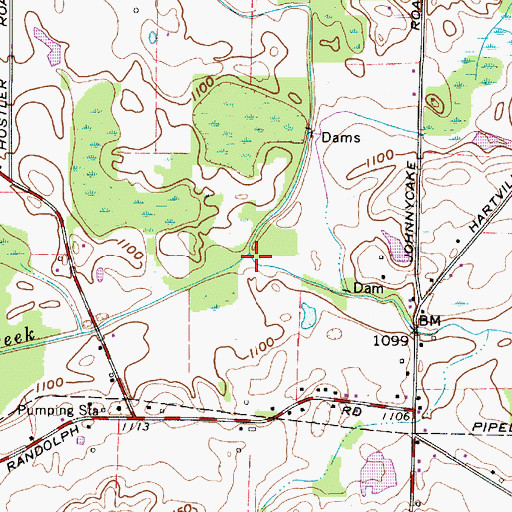 Topographic Map of Potter Creek, OH