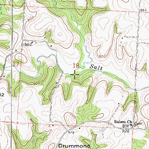 Topographic Map of Prairie Fork, OH