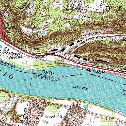 Topographic Map of Rapid Run, OH