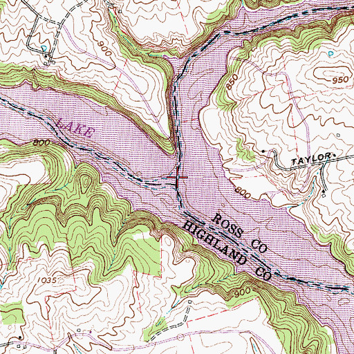Topographic Map of Rattlesnake Creek, OH