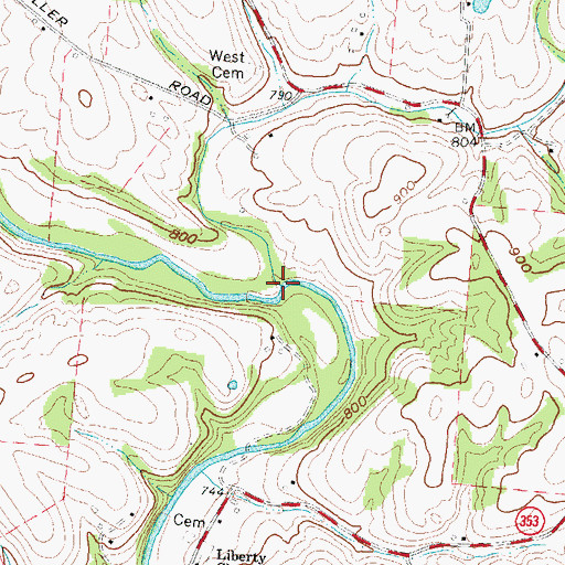 Topographic Map of Rattlesnake Creek, OH