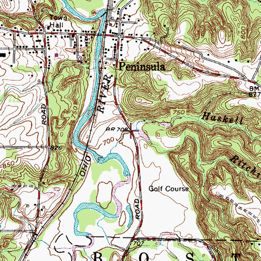 Topographic Map of Ritchie Run, OH