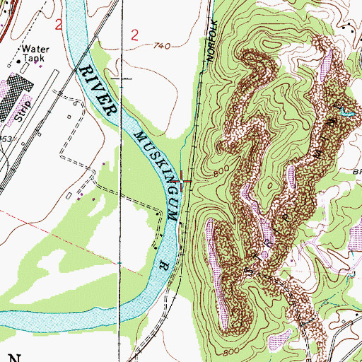 Topographic Map of Robinson Run, OH