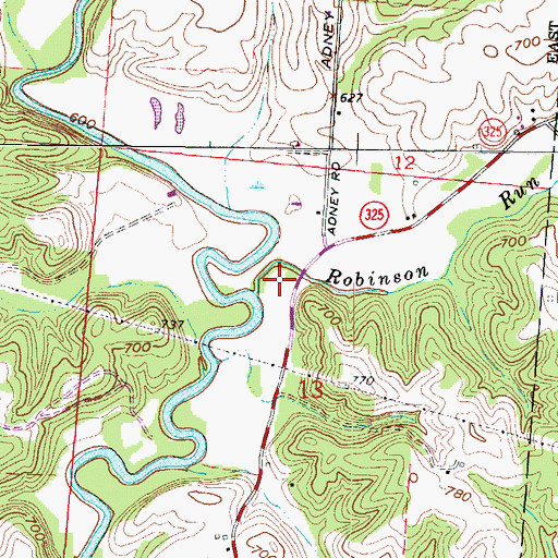 Topographic Map of Robinson Run, OH