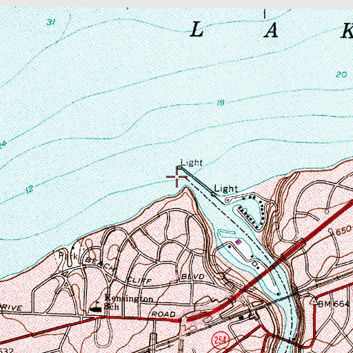 Topographic Map of Rocky River, OH