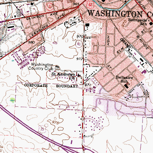 Topographic Map of Saint Andrews Church, OH