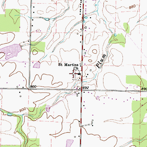 Topographic Map of Saint Martin of Tours Church, OH