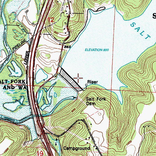 Topographic Map of Salt Fork, OH