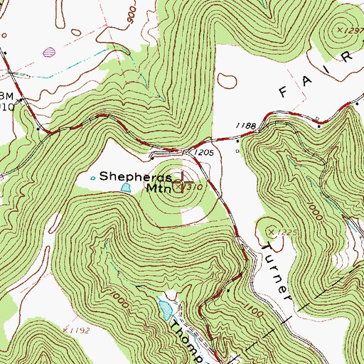 Topographic Map of Shepherds Mountain, OH