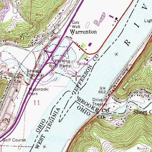 Topographic Map of Short Creek, OH