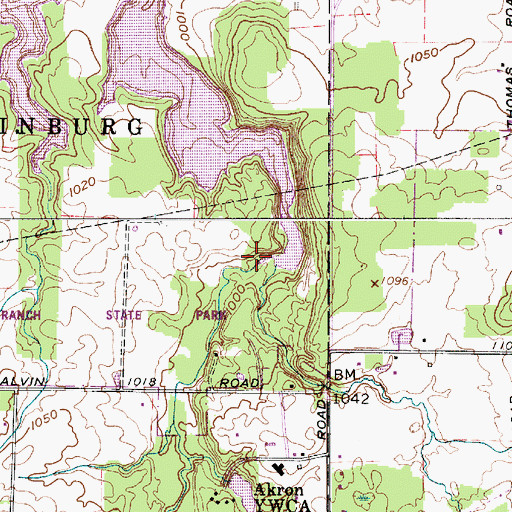 Topographic Map of Silver Creek, OH