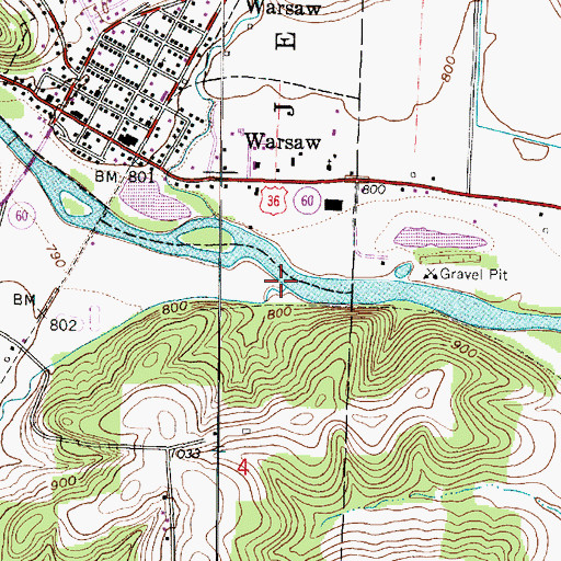 Topographic Map of Simmons Run, OH