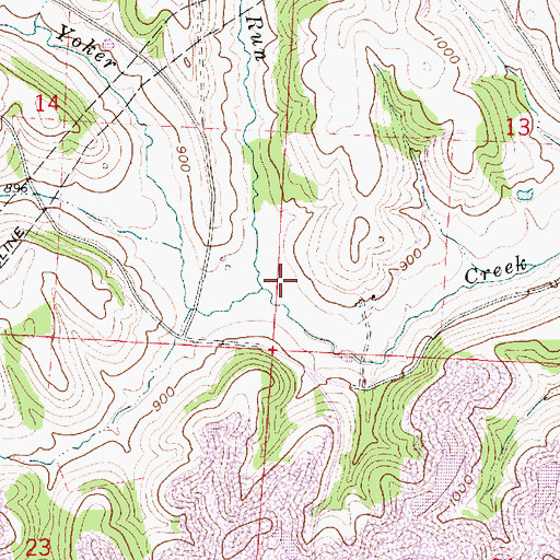 Topographic Map of Sims Run, OH