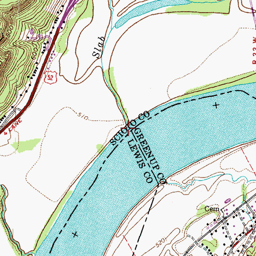 Topographic Map of Slab Run, OH